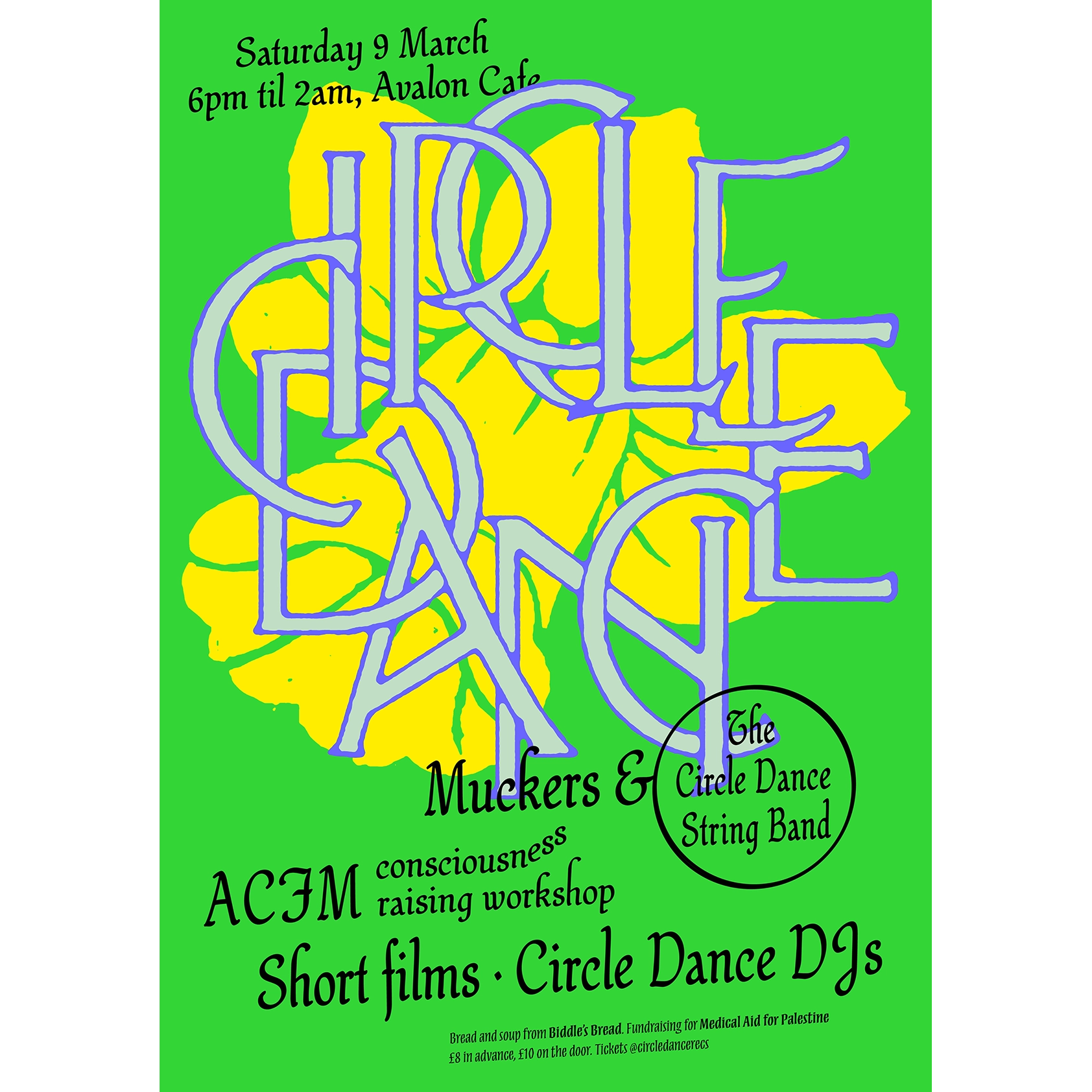 Circle Dance gig poster March 2024