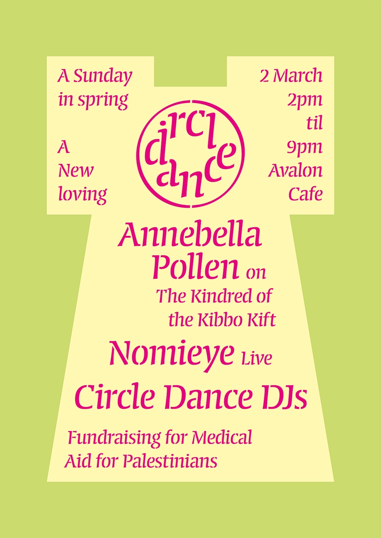 Circle Dance gig poster Spring 2025