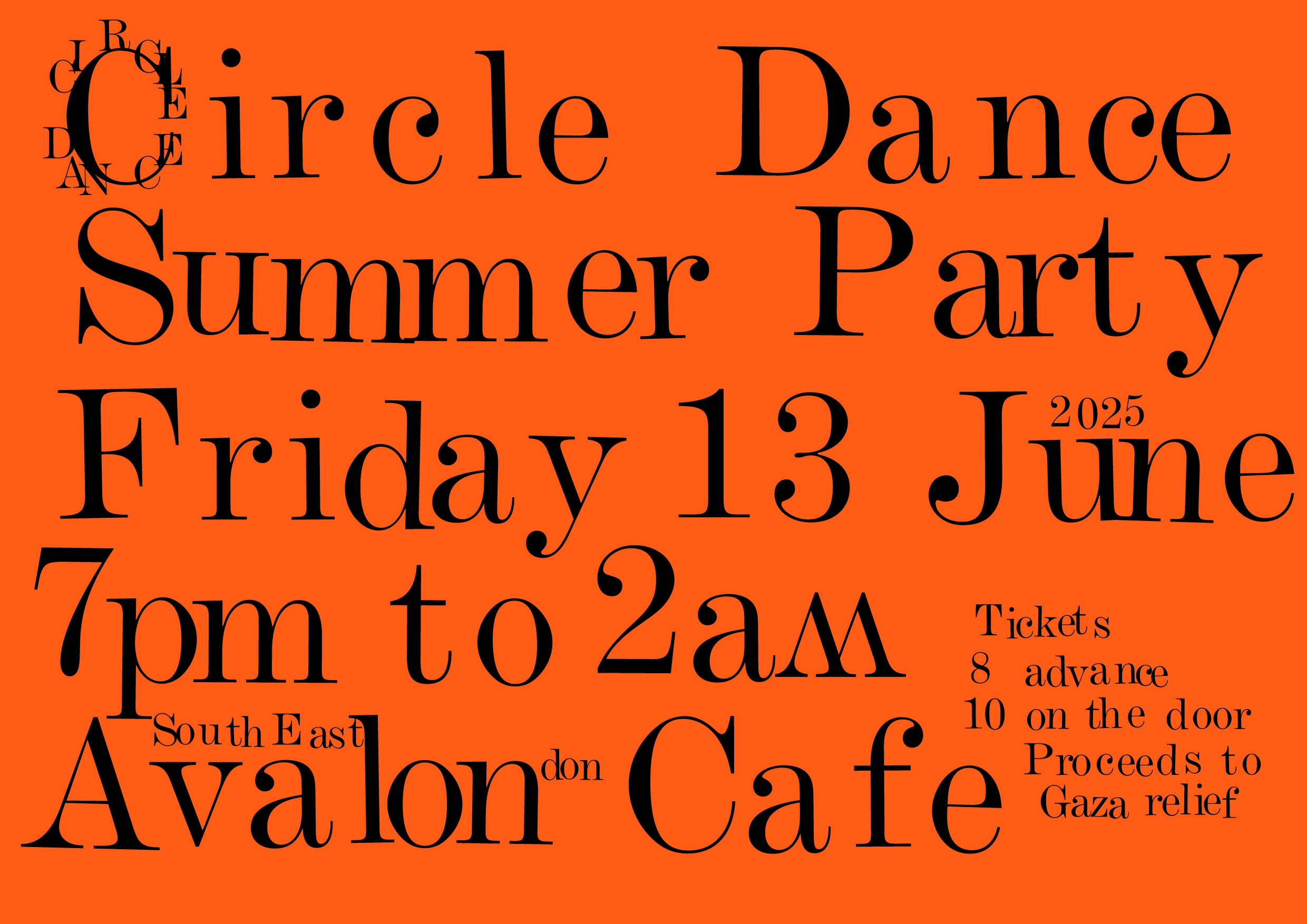 Circle Dance gig poster Summer 2025