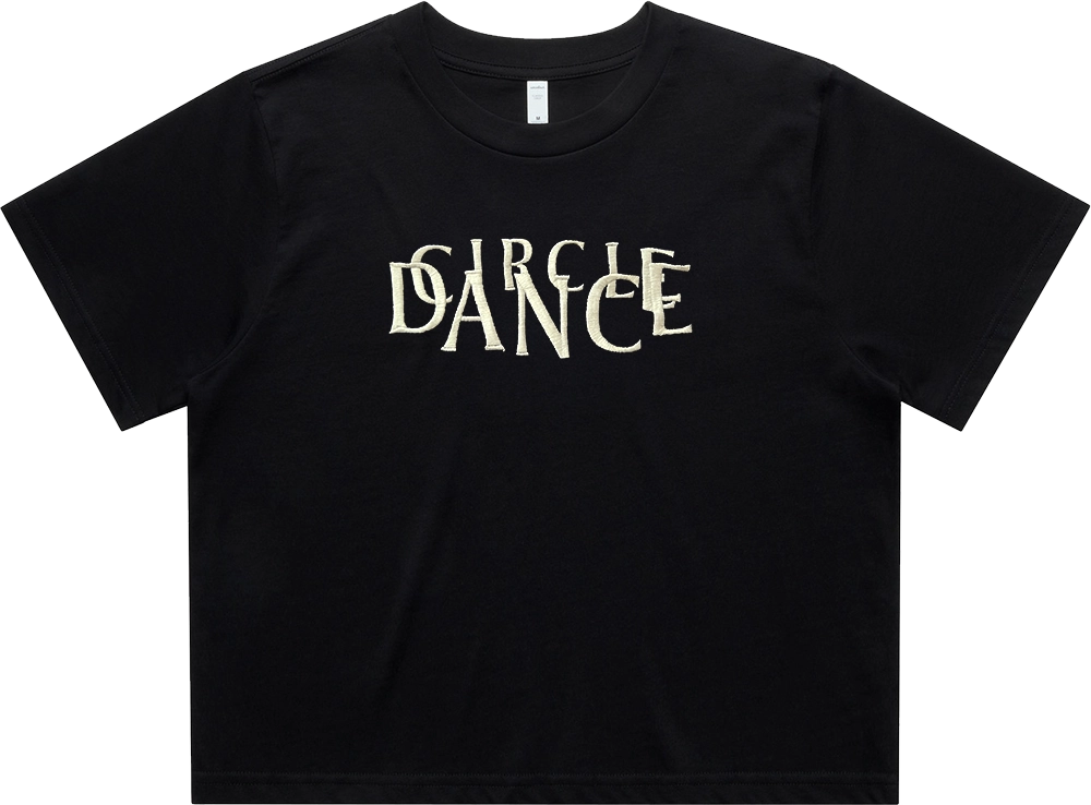 Circle Dance T-shirt Black Crop